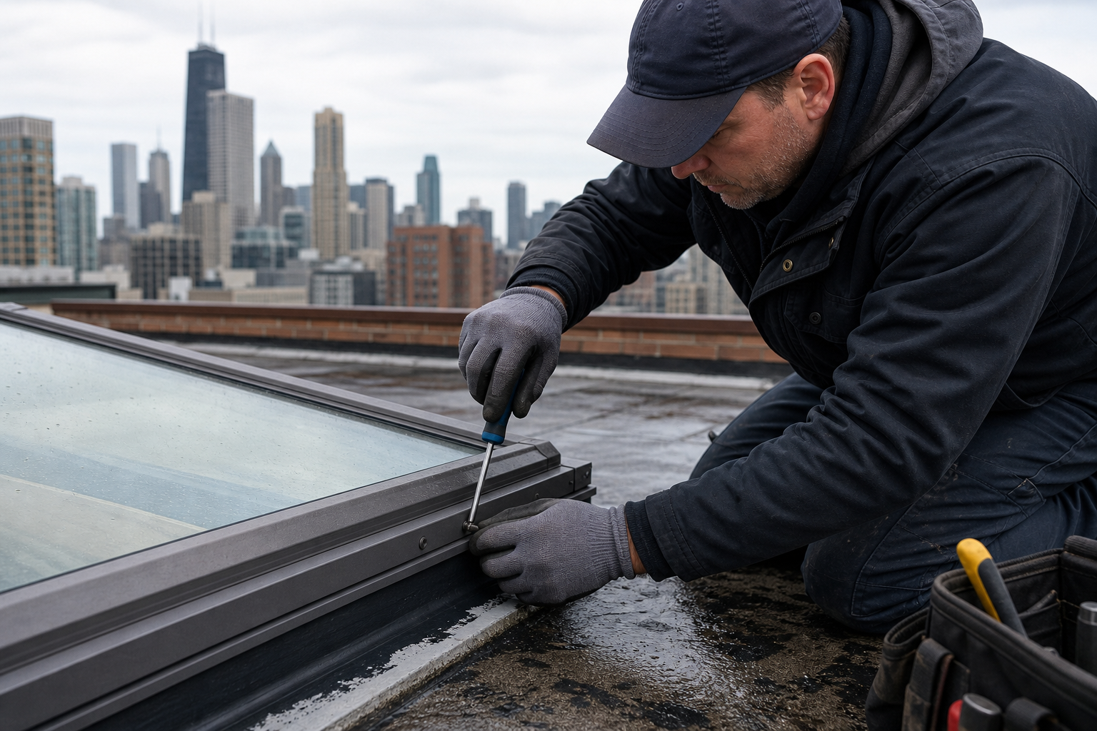 Storm damage roof repair in Chicago